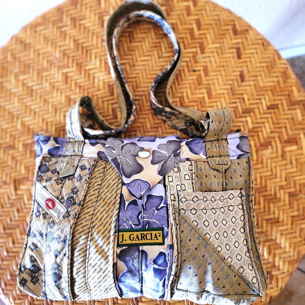 Lisa's Bags and Things Shoulder Crossbody Purse Bag Made of Silk Ties